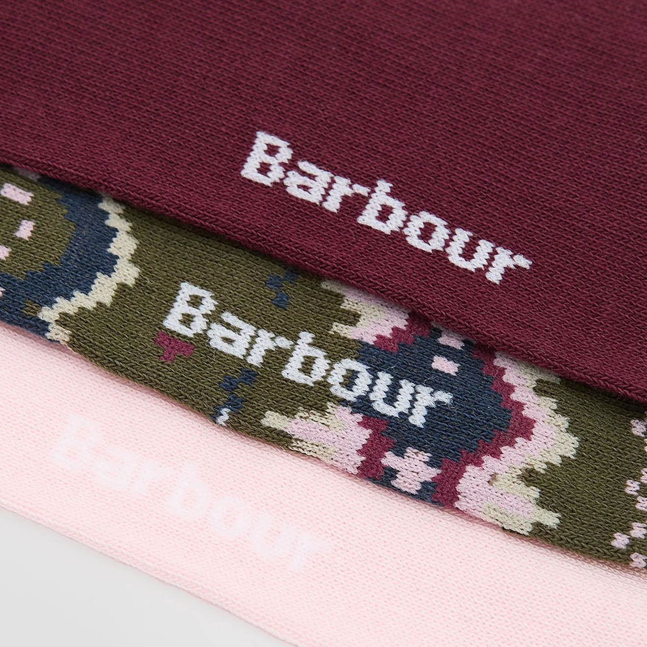 Barbour Womens Helen Fair Isle Sock Gift Set Olive - The Sporting Lodge