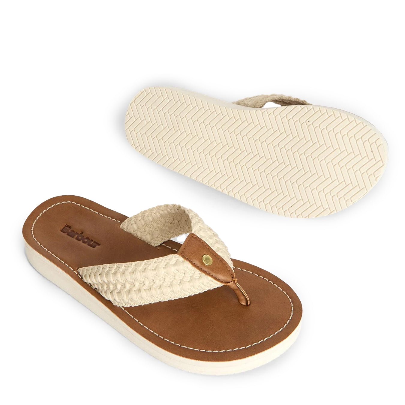 Barbour Womens Kelburn Beach Sandal White - The Sporting Lodge