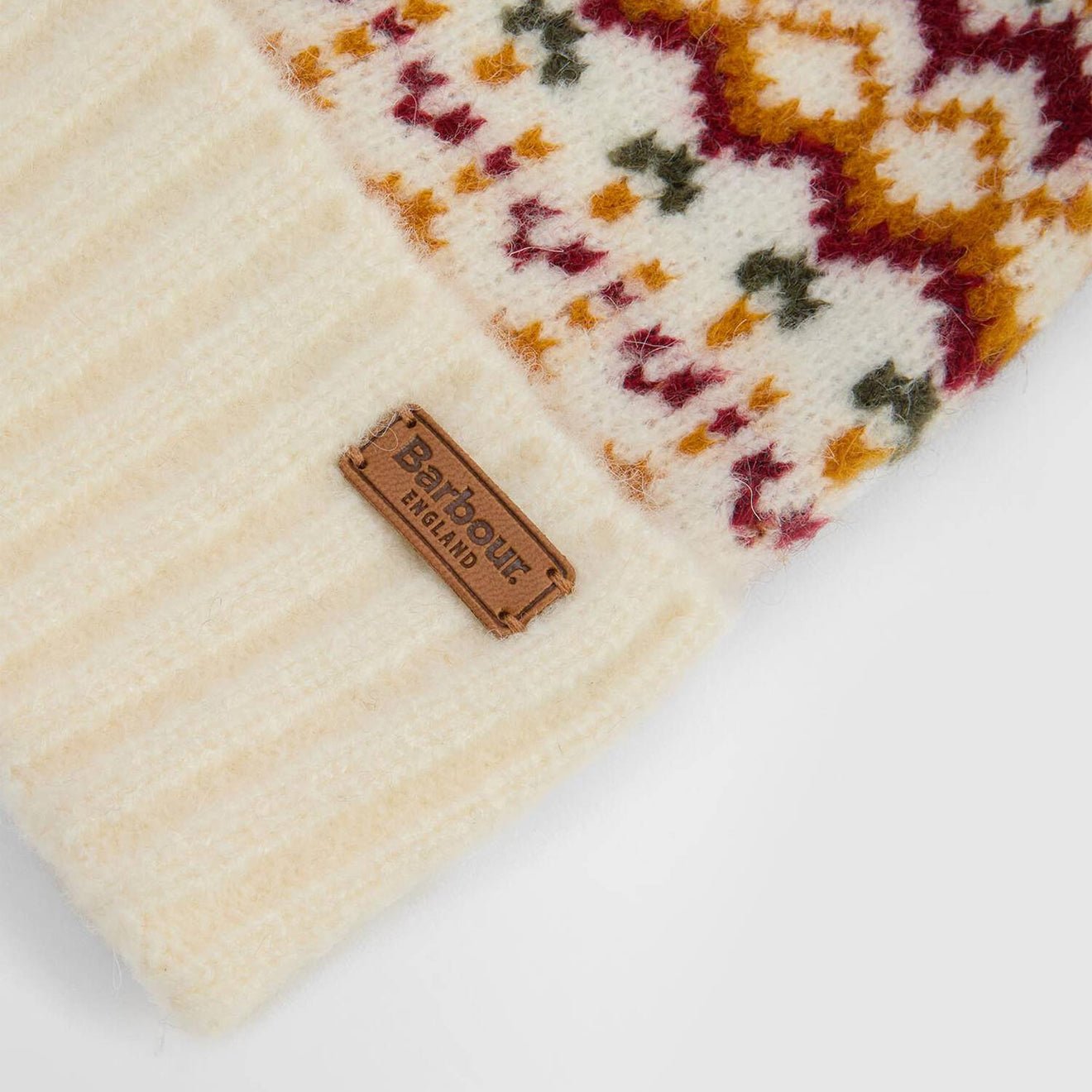 Barbour Womens Kingsford Fair Isle Beanie Hat Cloud - The Sporting Lodge