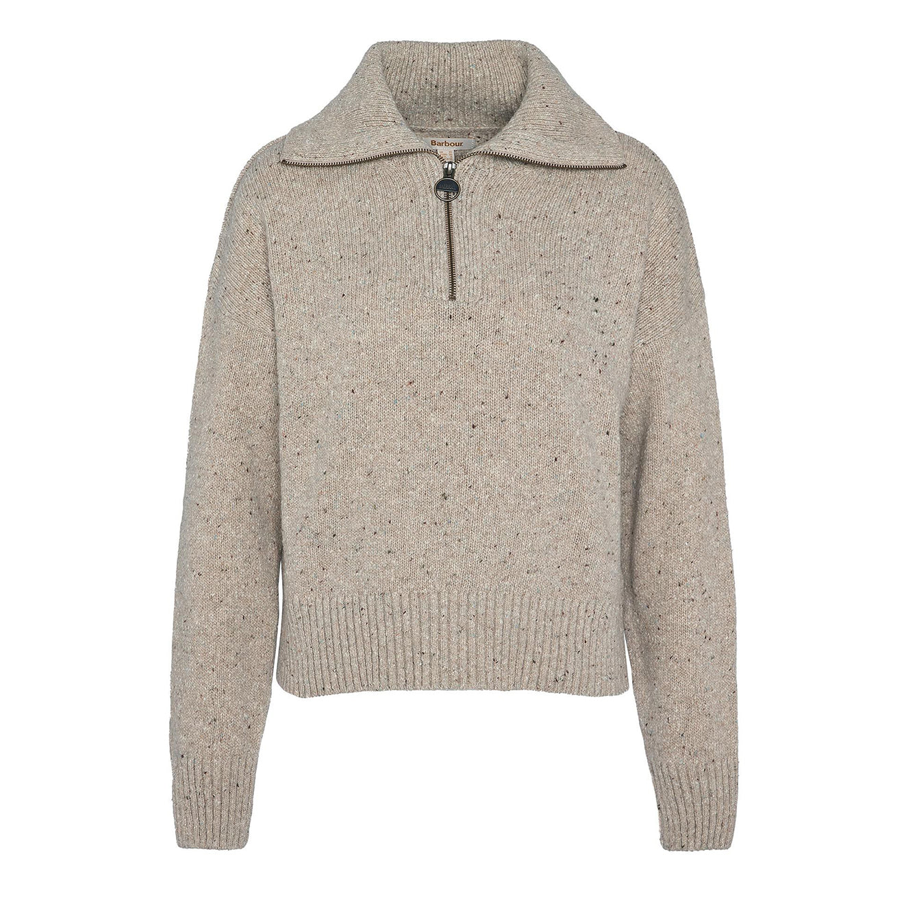 Barbour Womens Lavensdale Half Zip Knitted Jumper Oatmeal - The Sporting Lodge
