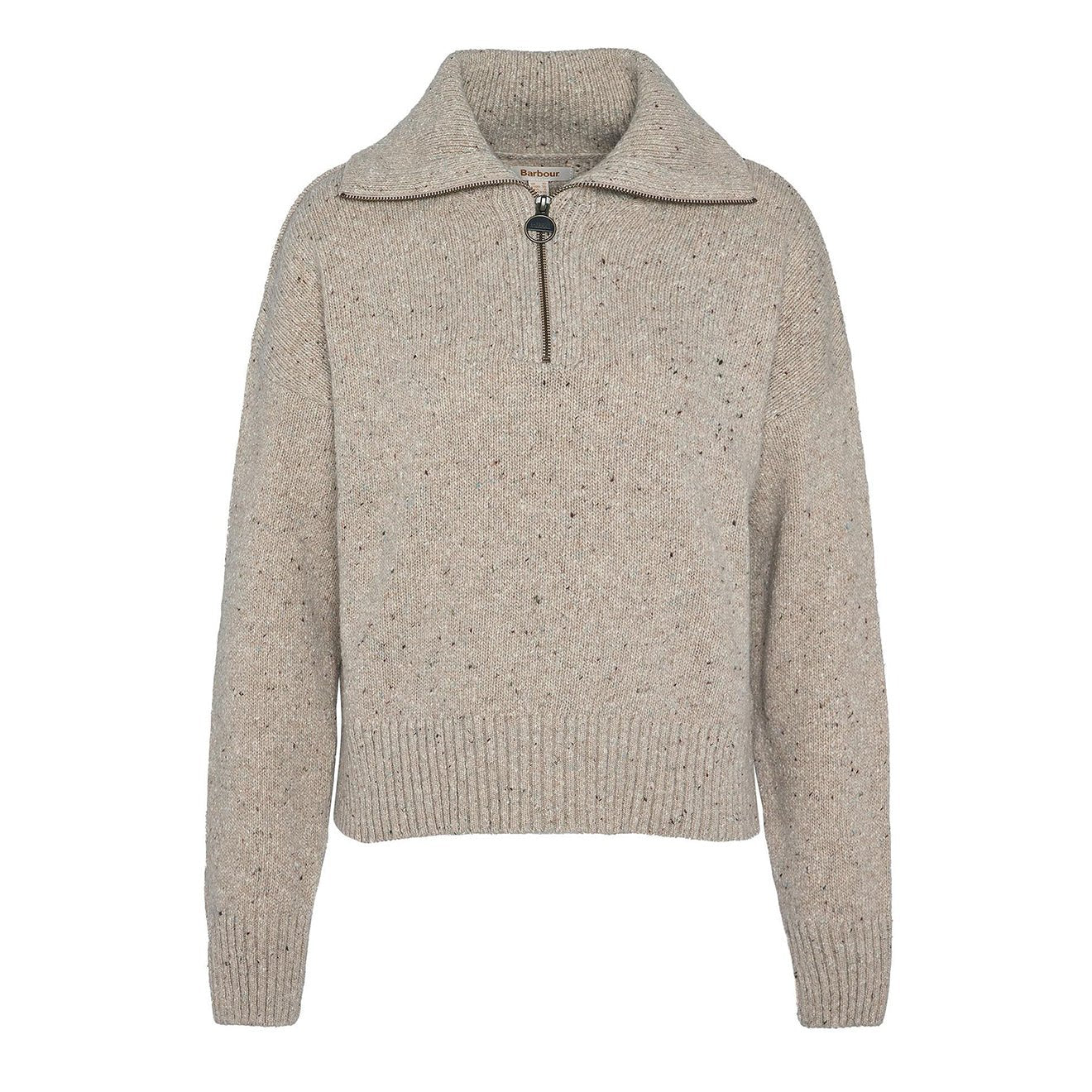 Barbour Womens Lavensdale Half Zip Knitted Jumper Oatmeal - The Sporting Lodge