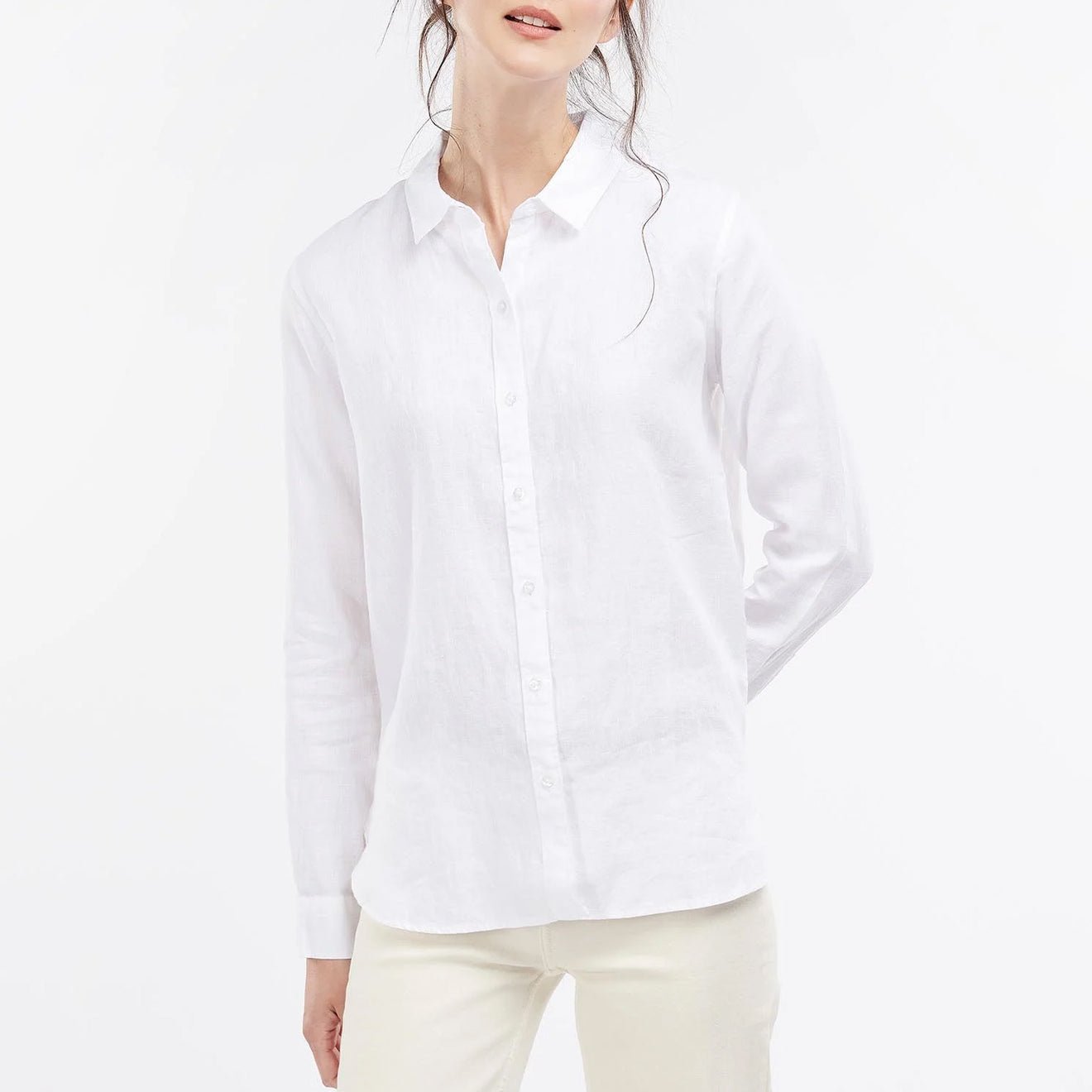 Barbour Womens Marine Relaxed Shirt White - The Sporting Lodge