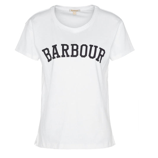 Barbour Womens Northumberland Classic T-Shirt White / Navy - The Sporting Lodge