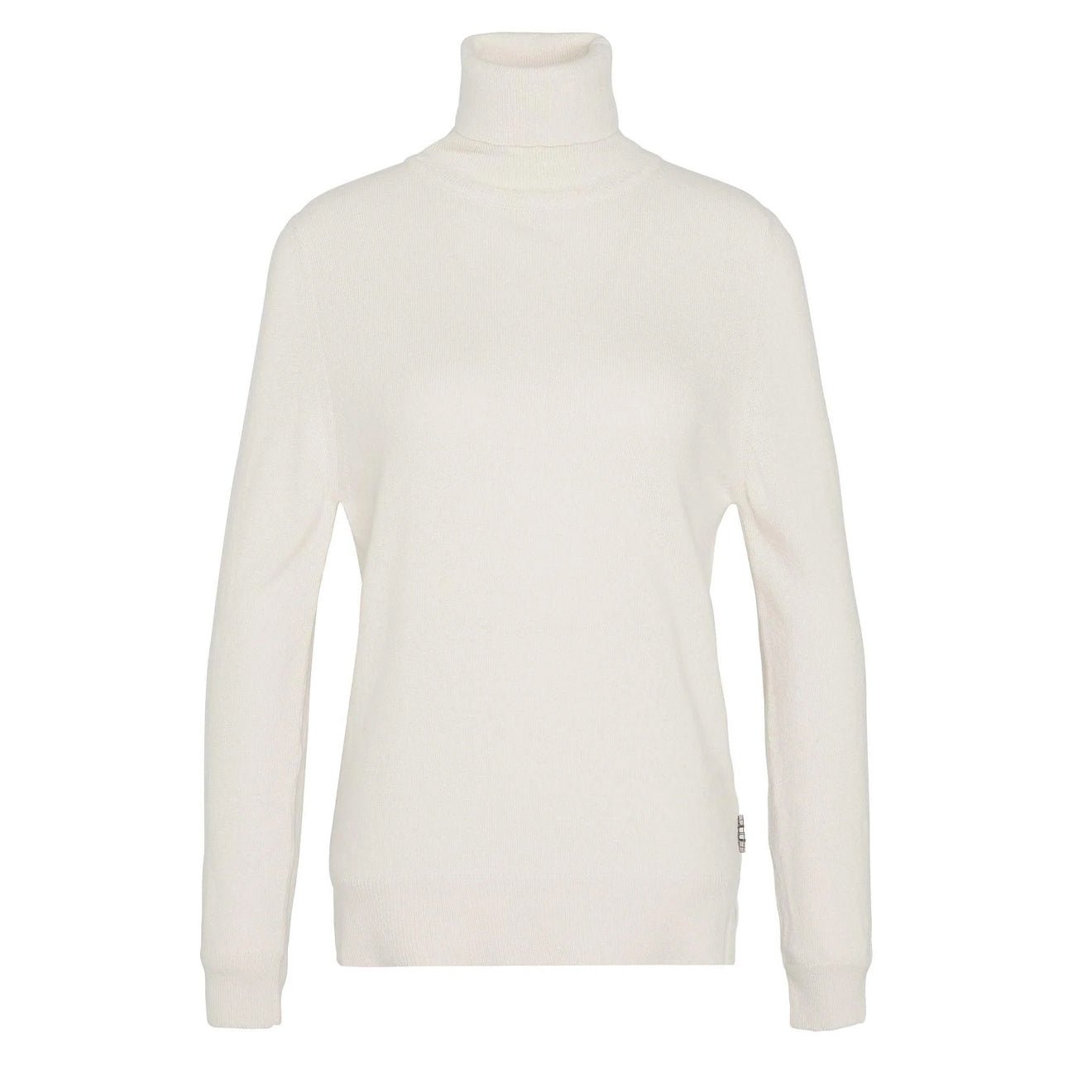 Barbour Womens Pendle Roll Collar Knitted Jumper Ecru / Hessian Tartan - The Sporting Lodge