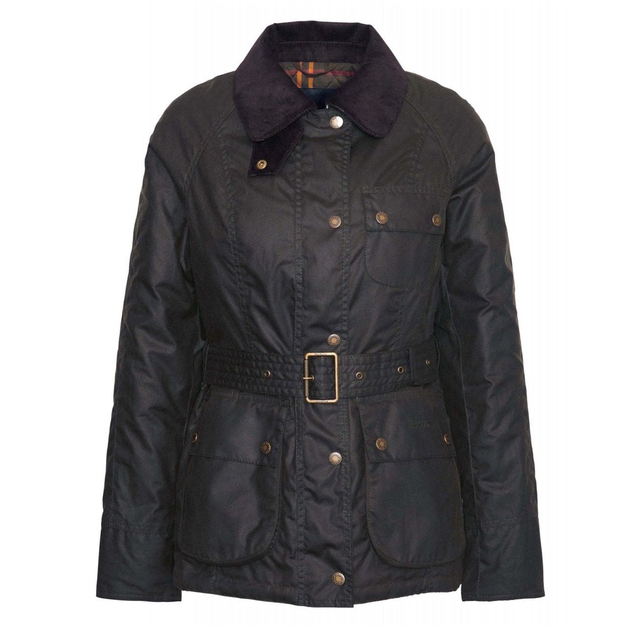 Barbour Womens Solway Zipper Wax Jacket Olive / Classic - The Sporting Lodge