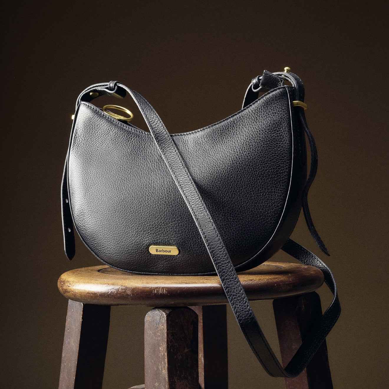 Barbour Womens Sorrel Leather Sling Black - The Sporting Lodge