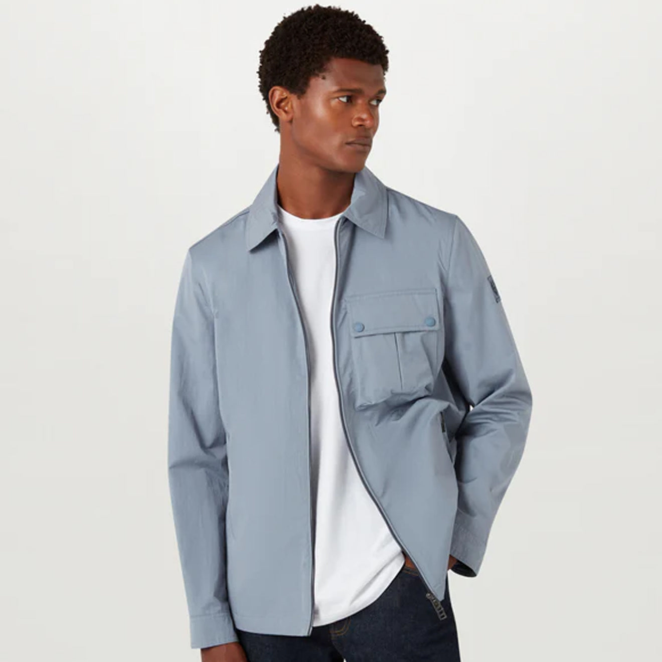 Belstaff Drome Overshirt Blue Flint - The Sporting Lodge