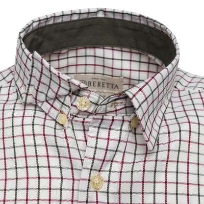 Beretta Charlow LS Shirt White & Green Check - The Sporting Lodge