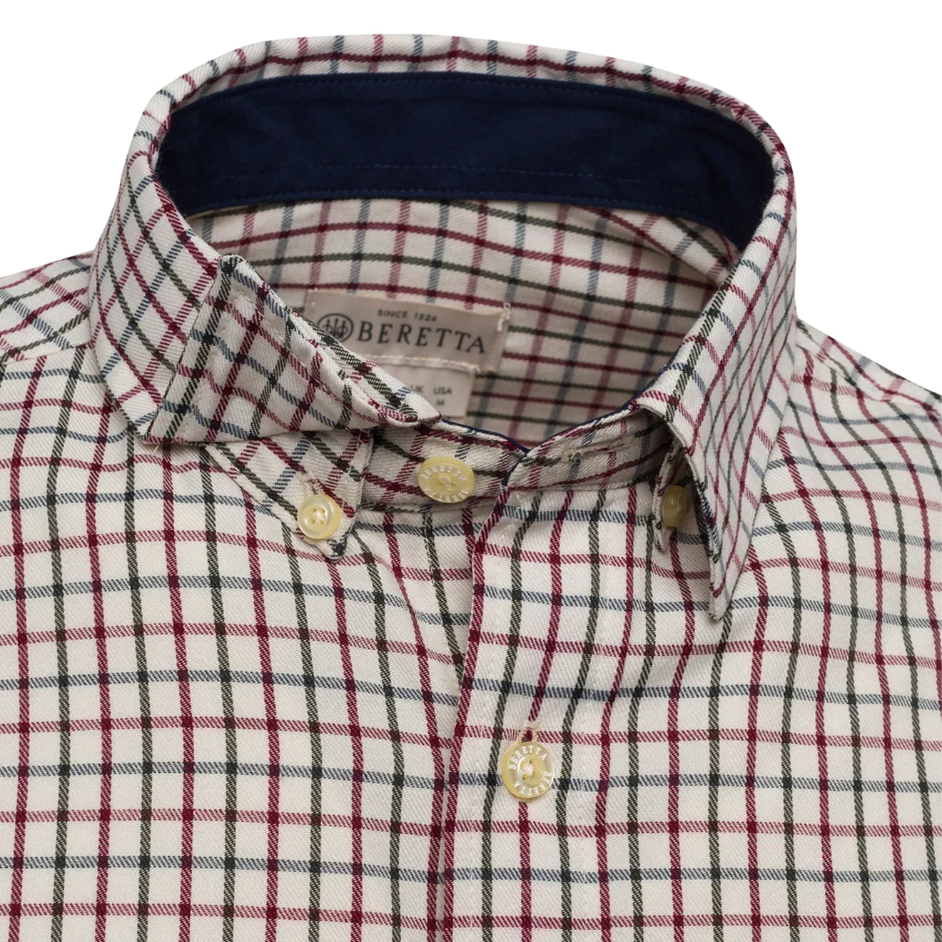 Beretta Ellis LS Shirt Ivory & Green Check - The Sporting Lodge