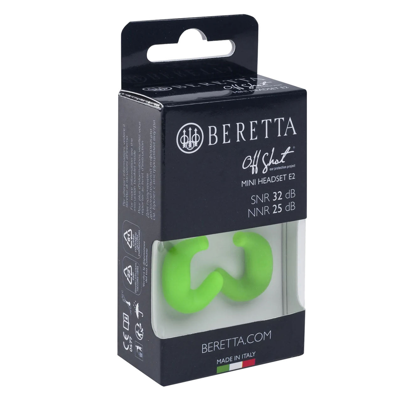 Beretta Mini Headset E2 Green Fluo - The Sporting Lodge