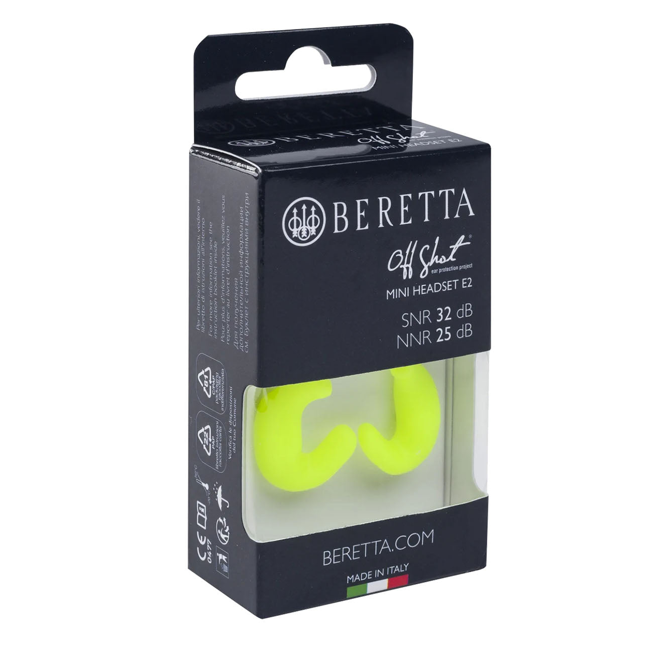 Beretta Mini Headset E2 Yellow Fluo - The Sporting Lodge