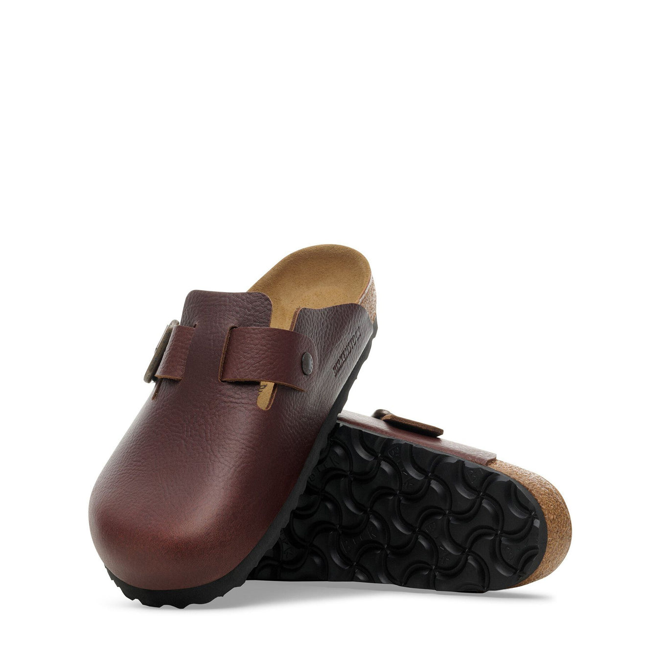 Birkenstock Boston Natural Leather Reg Fit Vintage Wood Roast