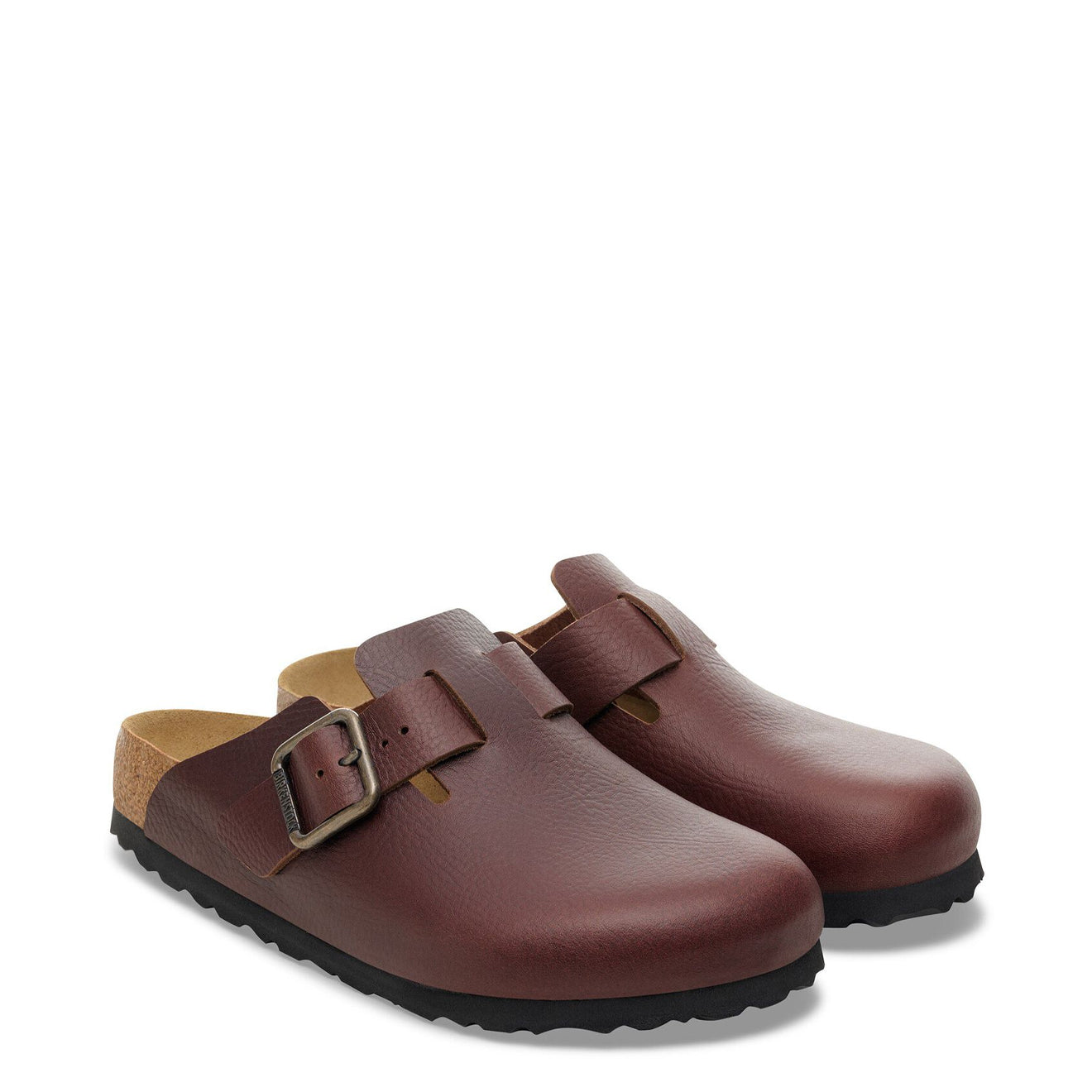 Birkenstock Boston Natural Leather Reg Fit Vintage Wood Roast