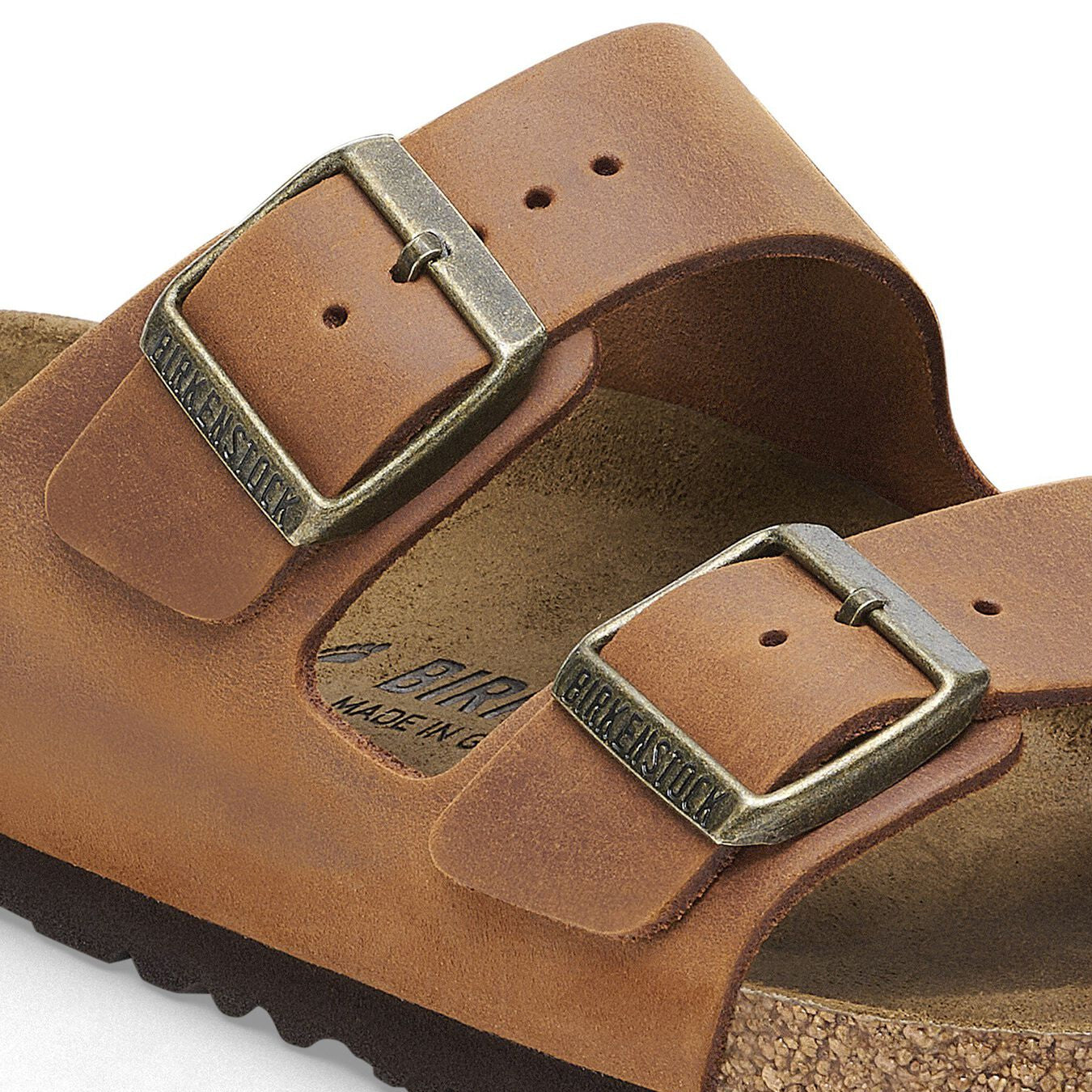 Birkenstock Womens Arizona Oiled Leather Narrow Sandal Cognac - The Sporting Lodge