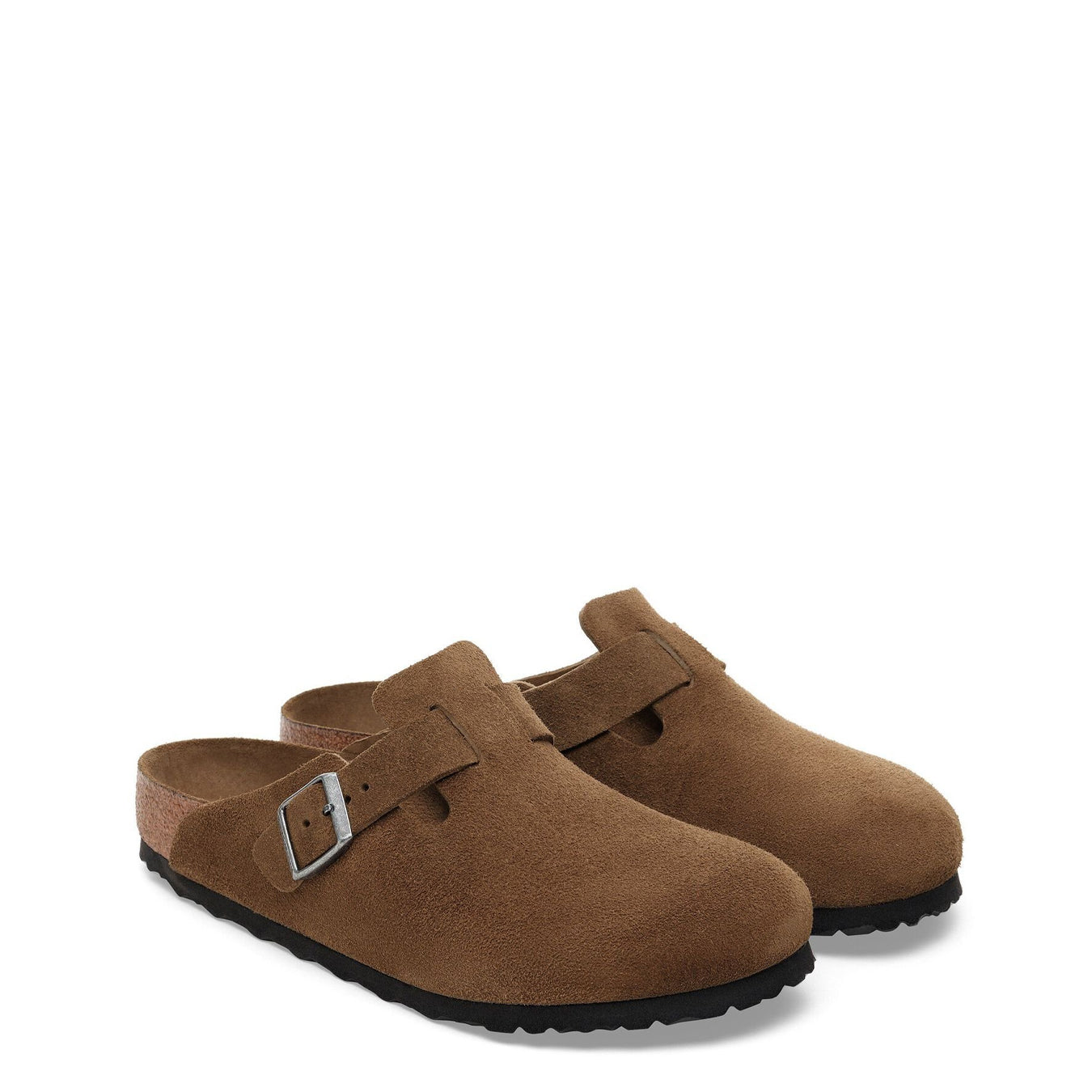 Birkenstock Womens Boston Soft Footbed Suede Leather Narrow Fit Dark Tea Tonal