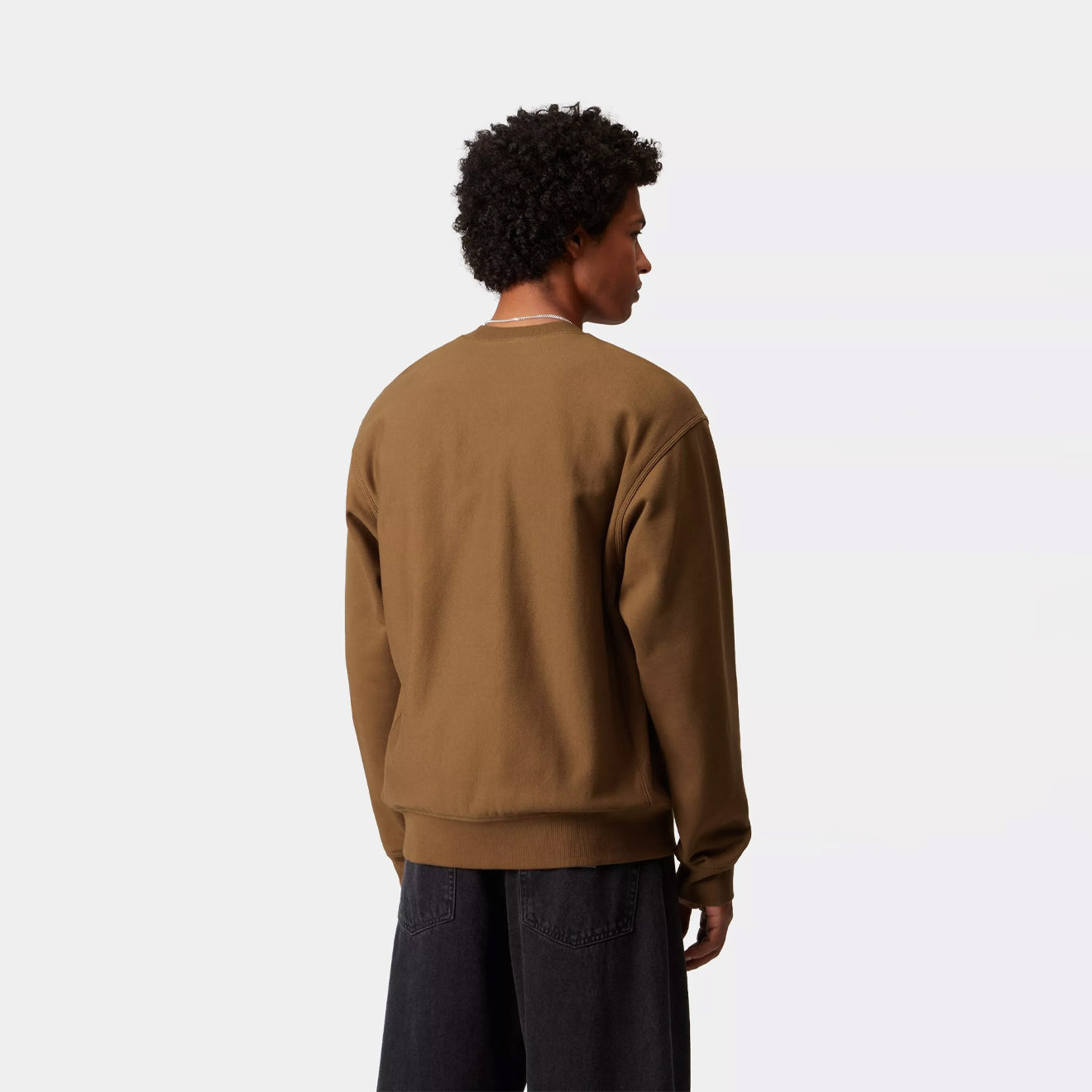 Carhartt WIP American Script Sweat Hamilton Brown - The Sporting Lodge
