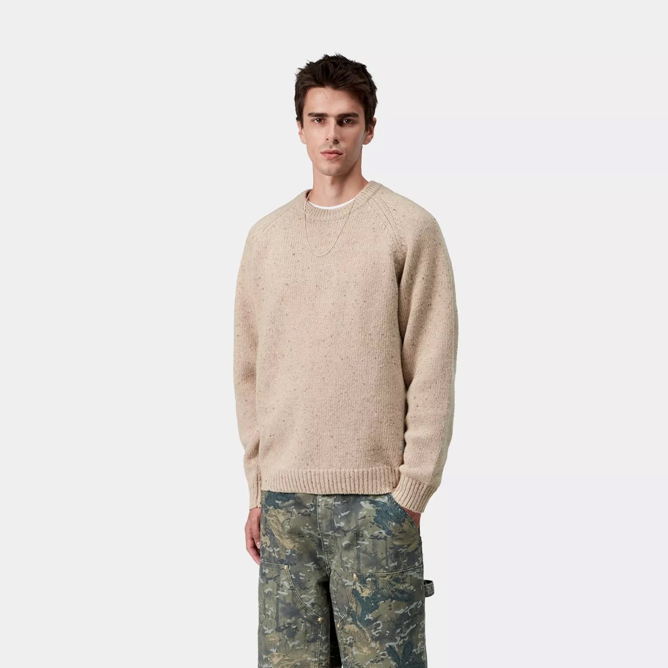 Carhartt WIP Anglistic Sweater Speckled Fleur de Sel - The Sporting Lodge