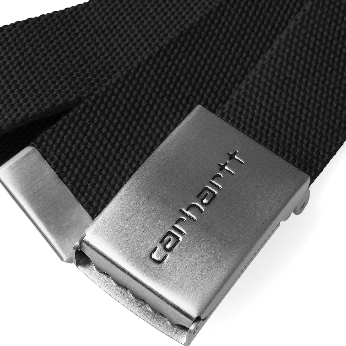 Carhartt WIP Clip Belt Chrome Black - The Sporting Lodge