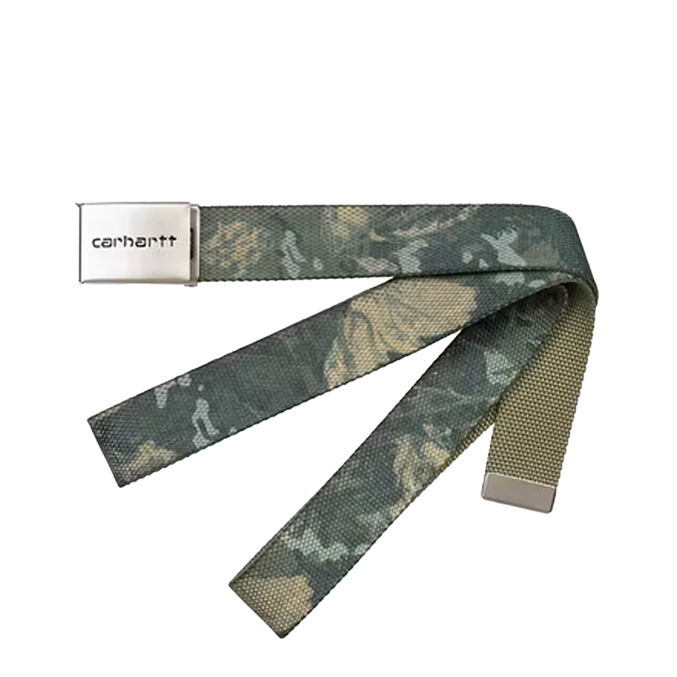 Carhartt WIP Clip Belt Chrome Camo Combi Green - The Sporting Lodge