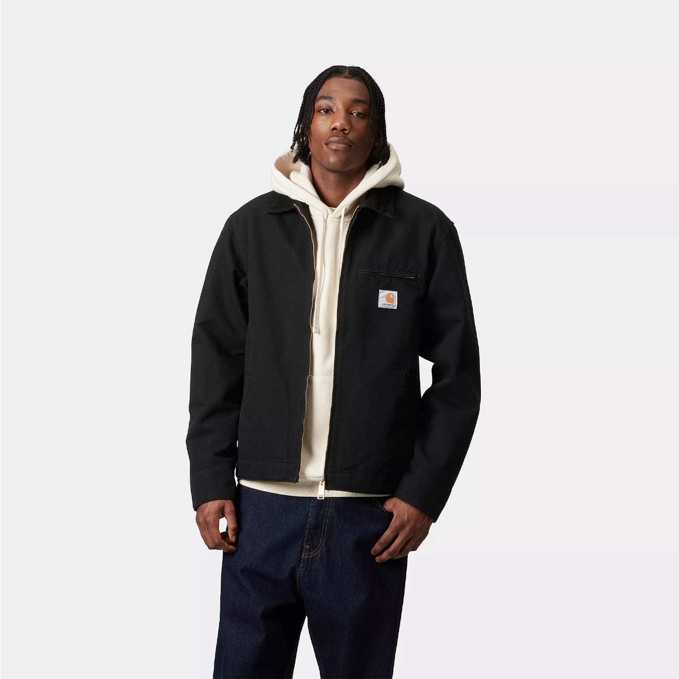 Carhartt WIP Detroit Jacket Black / Black Rinsed - The Sporting Lodge