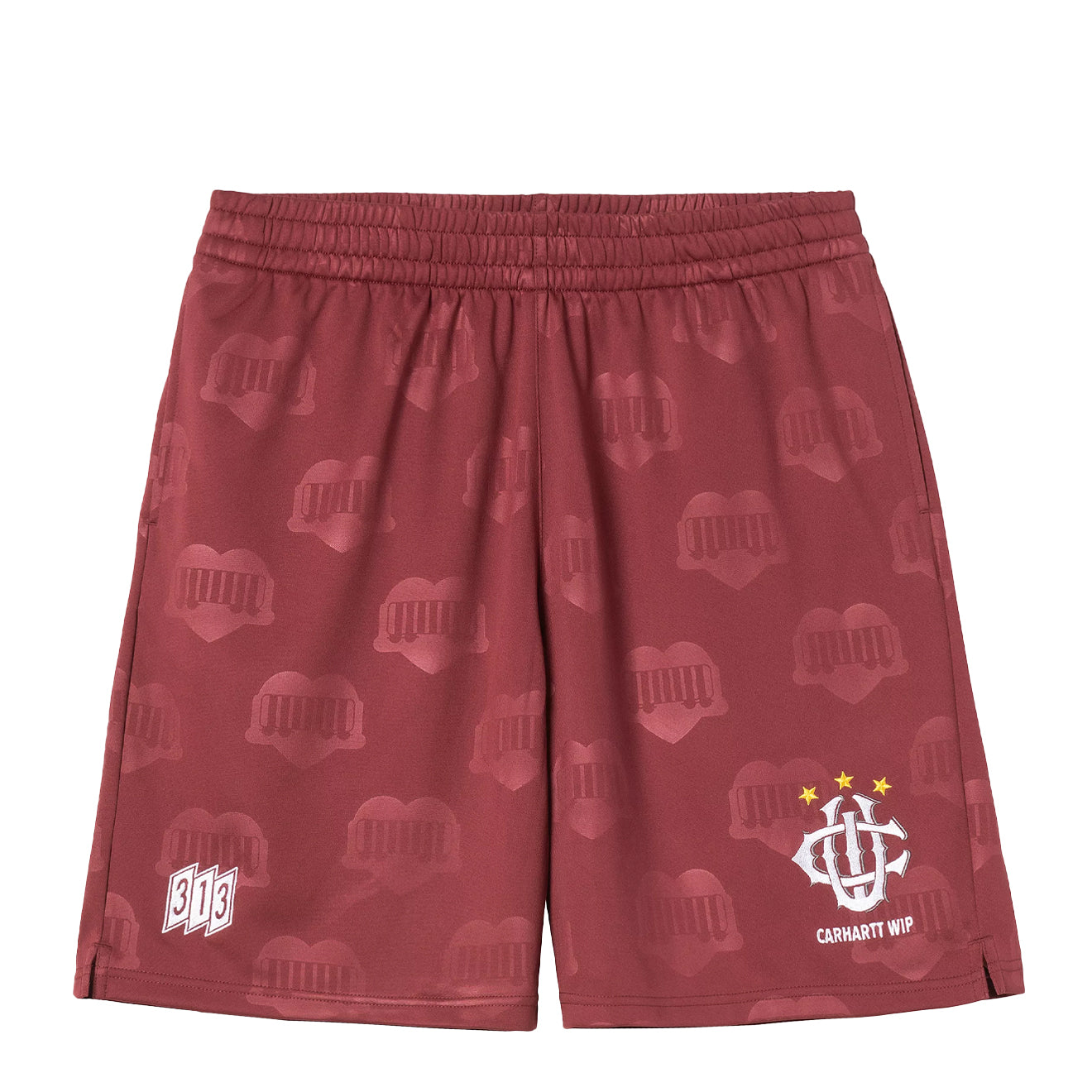Carhartt WIP Harttes Football Short Heart Train Jacquard / Mulberry - The Sporting Lodge