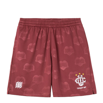 Carhartt WIP Harttes Football Short Heart Train Jacquard / Mulberry - The Sporting Lodge