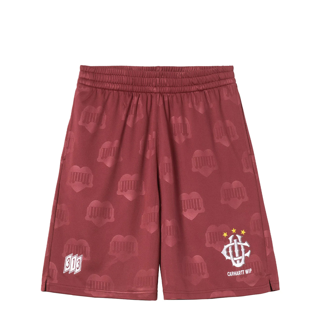 Carhartt WIP Harttes Football Short Heart Train Jacquard / Mulberry - The Sporting Lodge