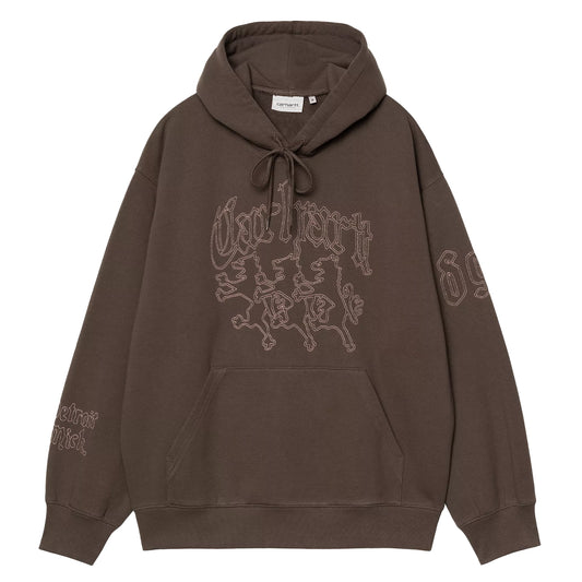 Carhartt WIP Hooded Hackwork Sweat Vitola / Glassy Pink