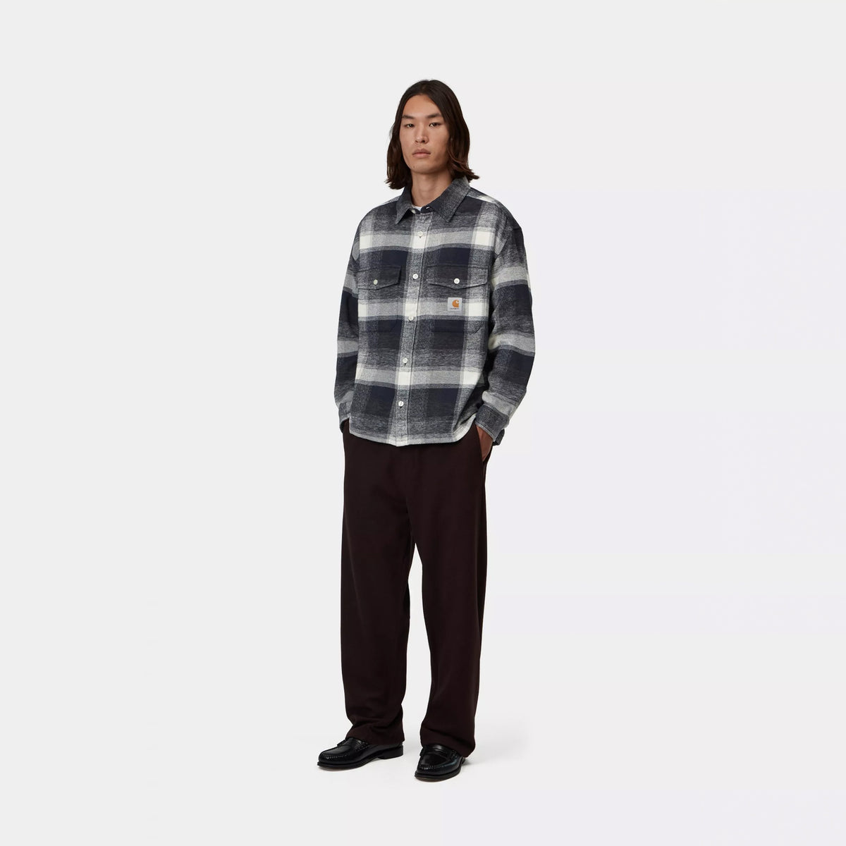 Carhartt WIP L/S Esterson Shirt Esterson Check / Dark Navy