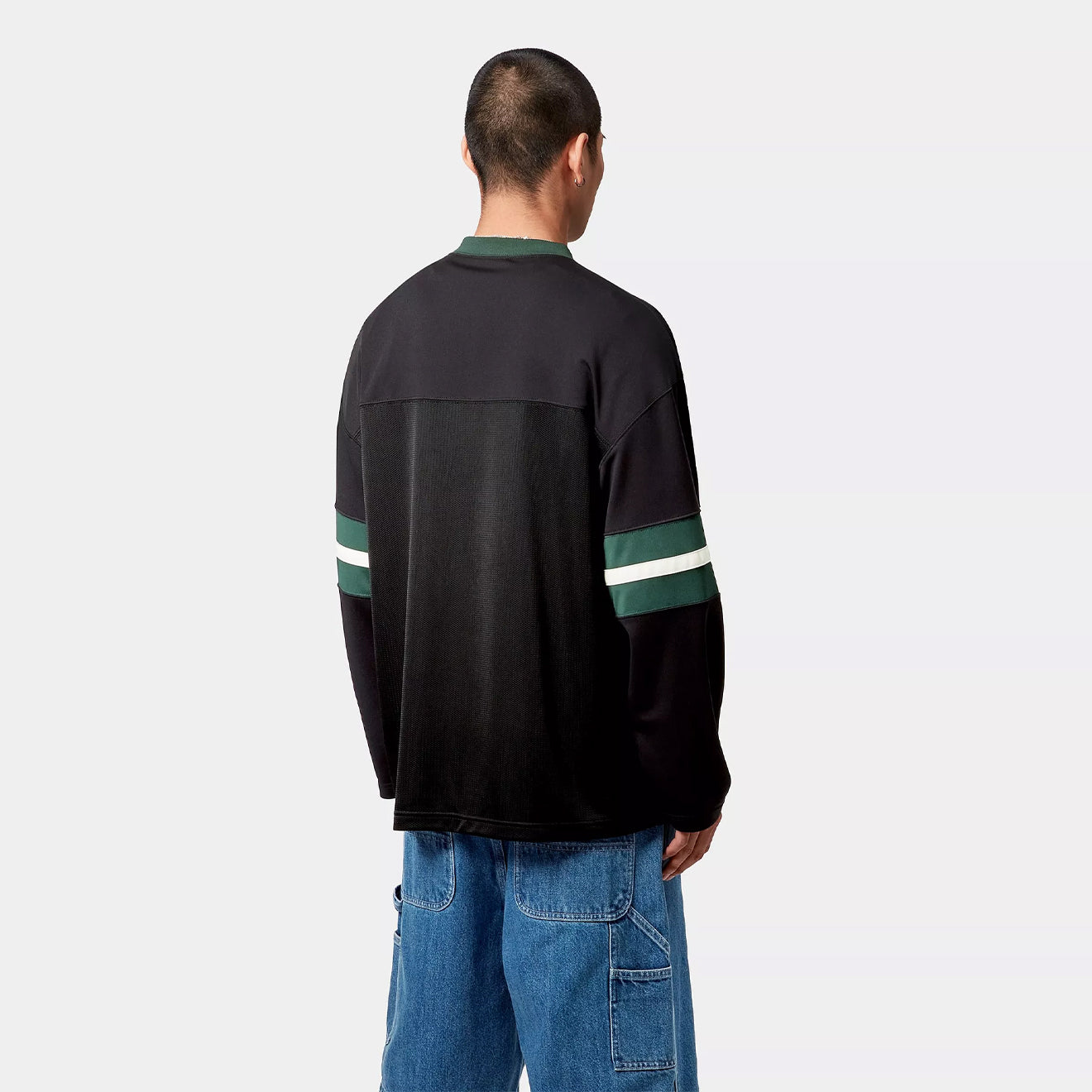 Carhartt WIP L/S Detroit Mesh T-Shirt Black / Conifer / Wax - The Sporting Lodge