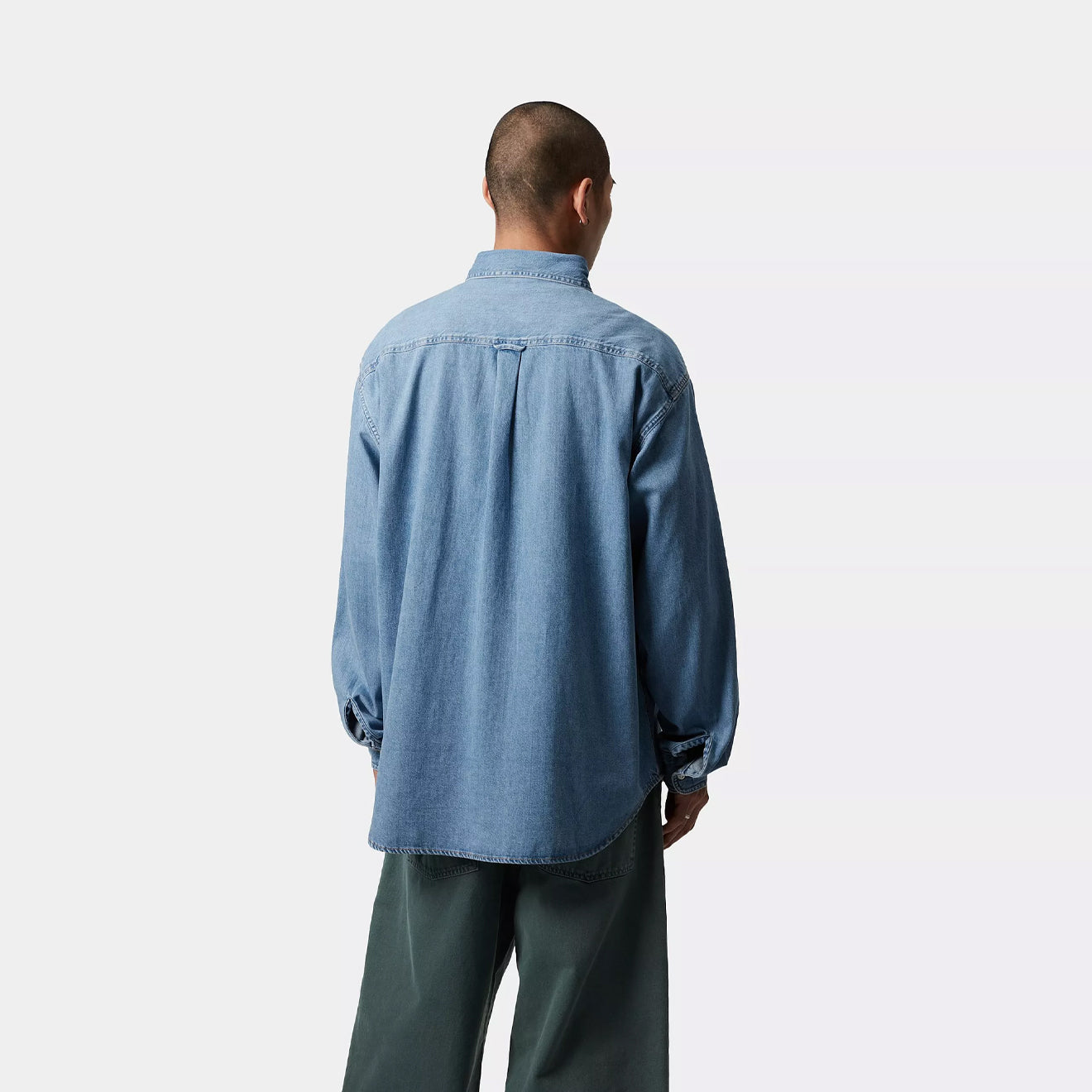 Carhartt WIP L/S Lucas Shirt Blue Bleached - The Sporting Lodge