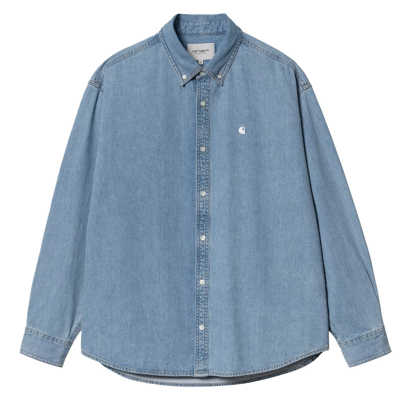Carhartt WIP L/S Lucas Shirt Blue Bleached - The Sporting Lodge