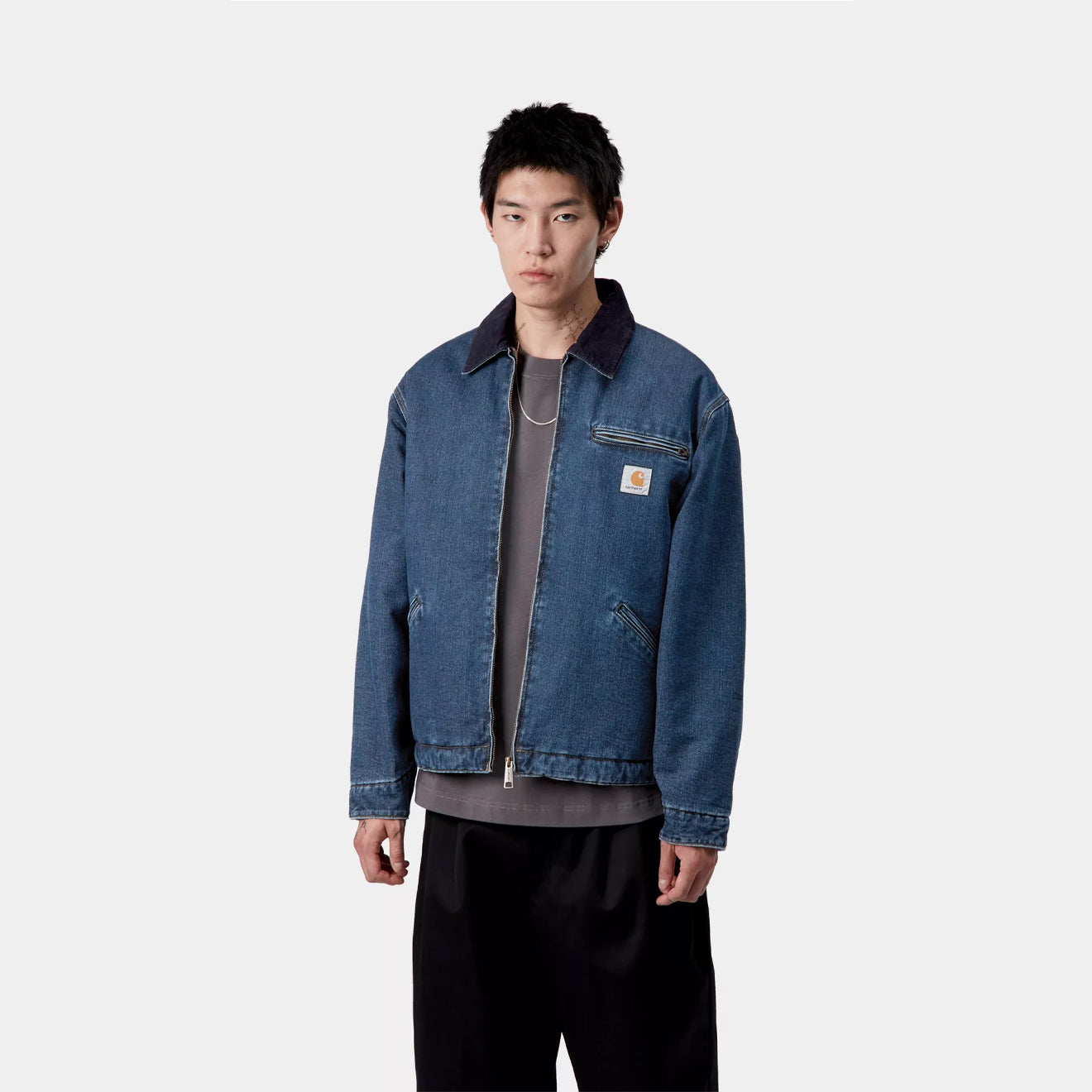 Carhartt WIP OG Detroit Jacket Blue / Dark Navy Stone Washed - The Sporting Lodge