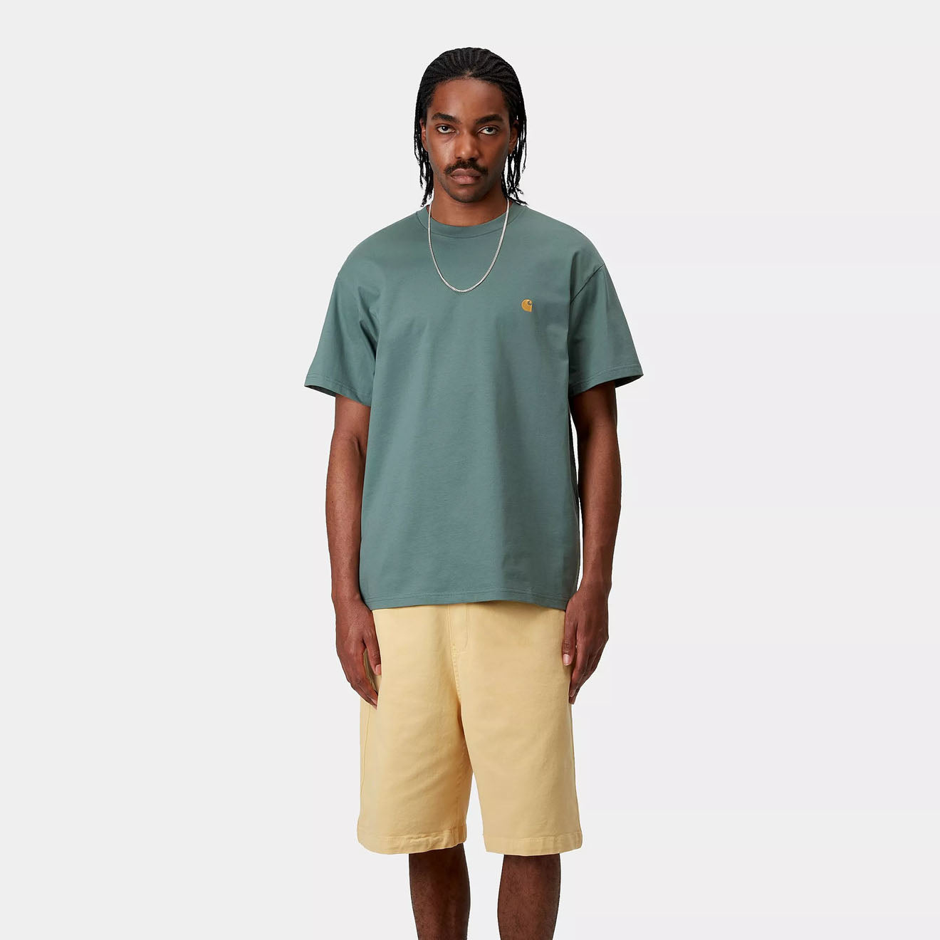 Carhartt WIP S/S Chase T-Shirt Silver Pine / Gold - The Sporting Lodge