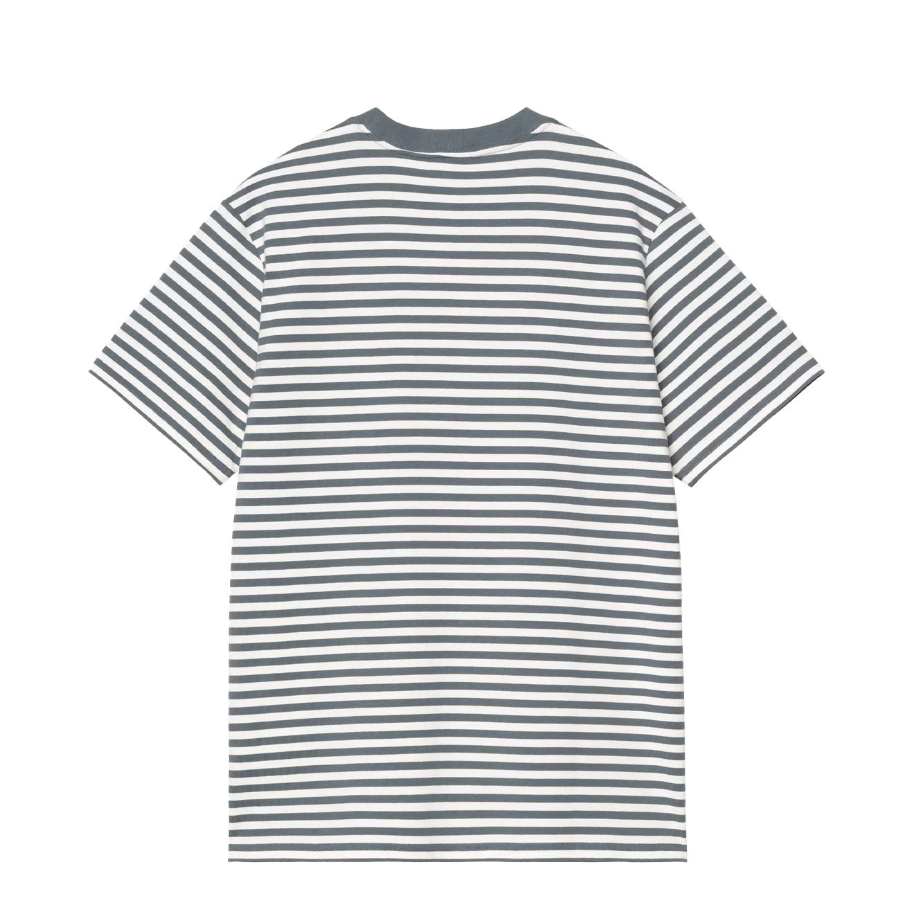 Carhartt WIP S/S Ezra Pocket T-Shirt Stripe Cozy Blue / Wax - The Sporting Lodge
