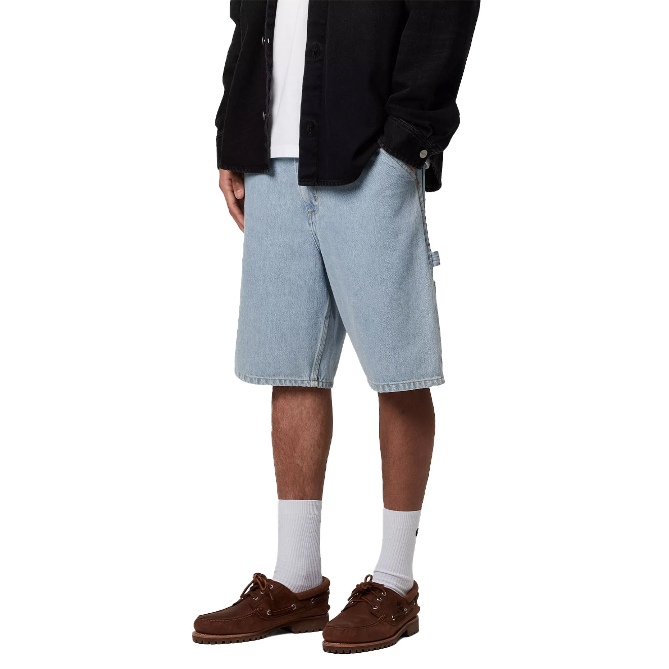 Carhartt WIP Single Knee Short Blue Heavy Stone Bleached