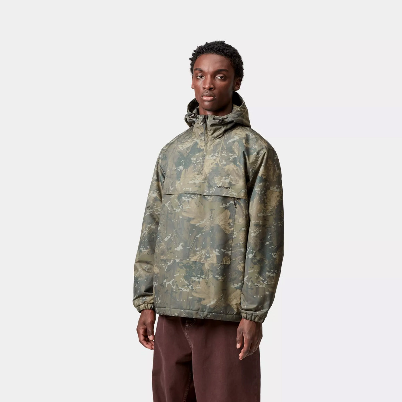 Carhartt WIP Windbreaker Pullover Camo Combi Green / Black - The Sporting Lodge