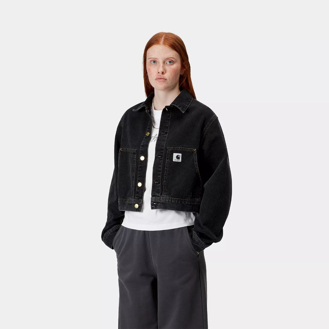 Carhartt WIP Womens Arca jacket Black Stone Washed - The Sporting Lodge