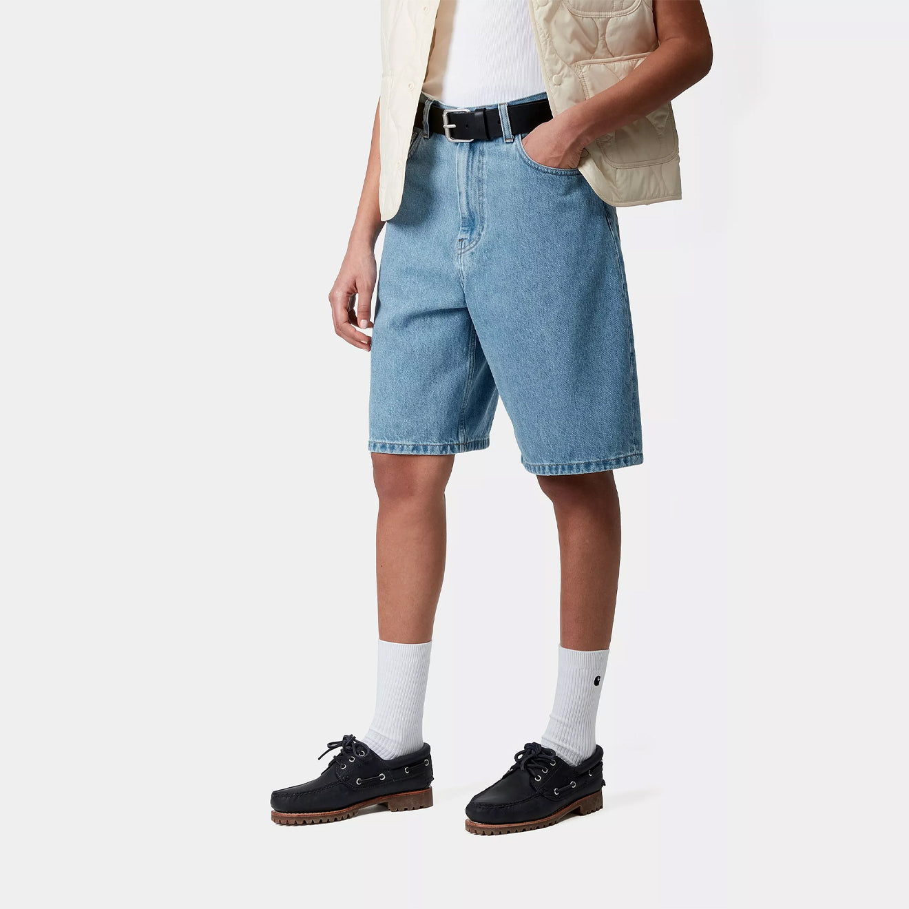 Carhartt WIP Womens Brandon Short Blue Stone Bleached
