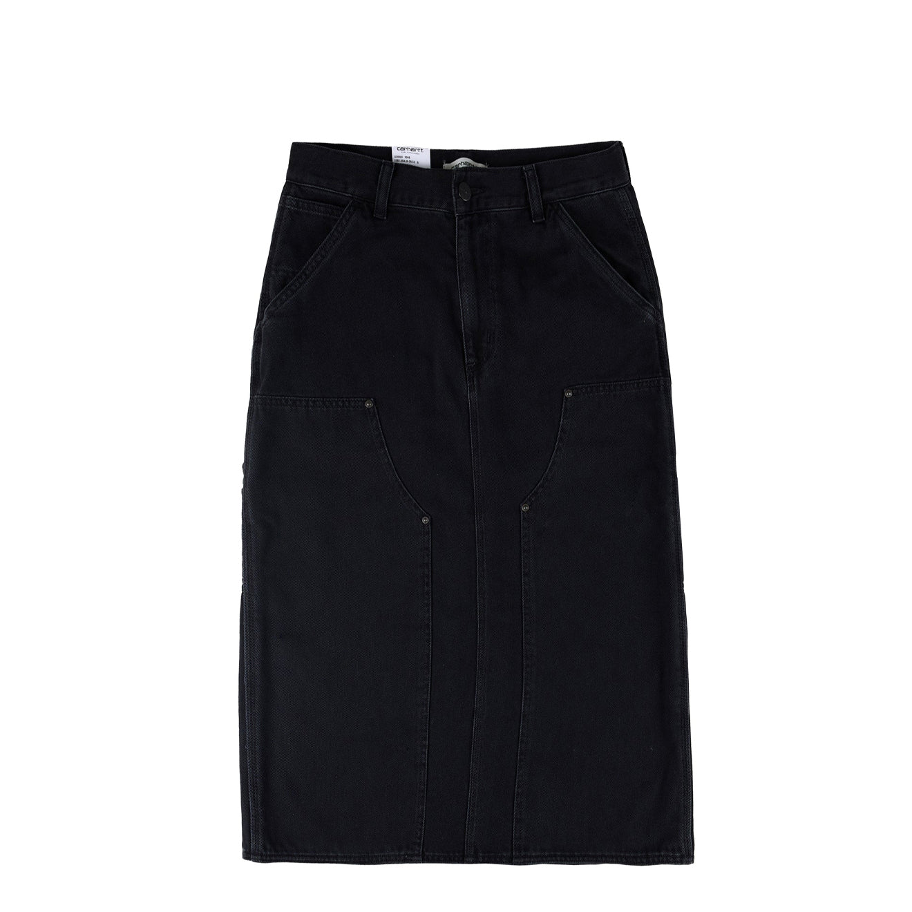 Carhartt WIP Womens Double Knee Skirt Black Stone Washed - The Sporting Lodge