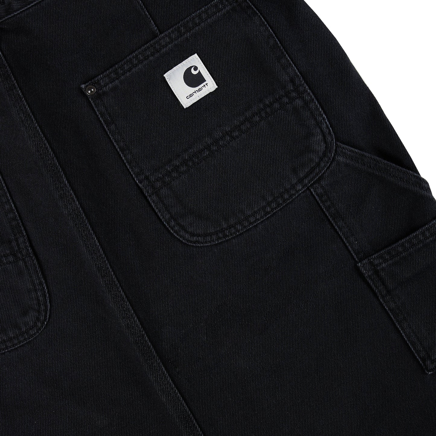 Carhartt WIP Womens Double Knee Skirt Black Stone Washed - The Sporting Lodge