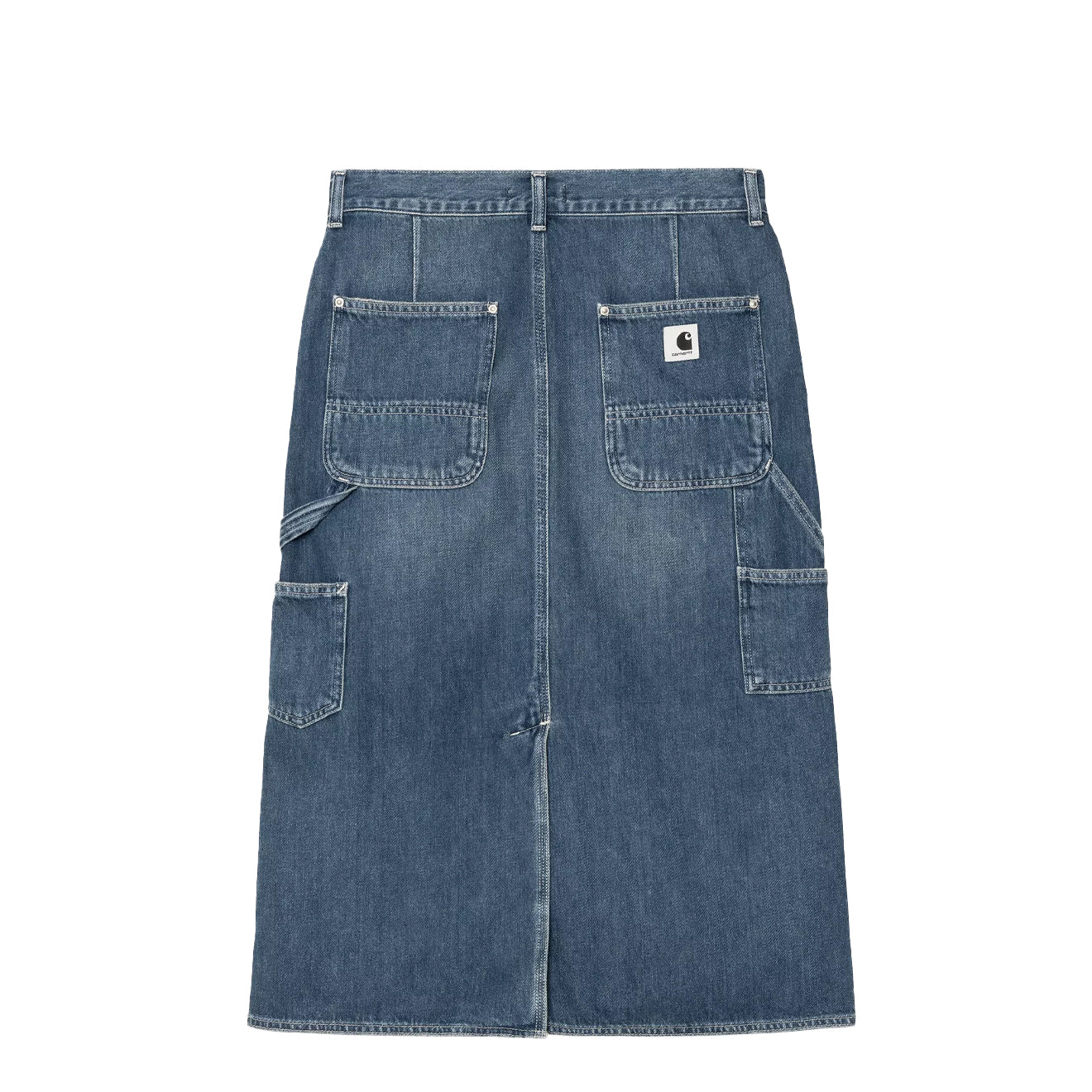 Carhartt WIP Womens Double Knee Skirt Blue Dark Used Wash
