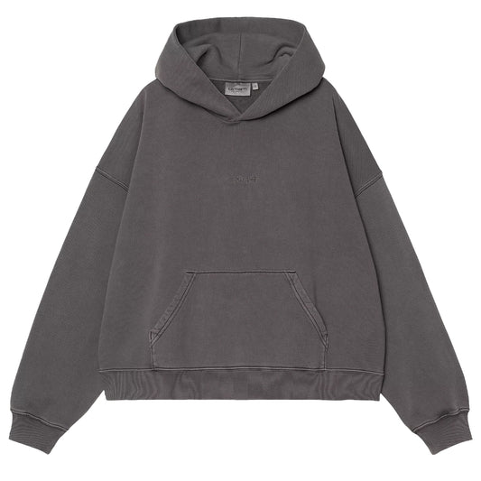 Carhartt WIP Womens Hooded Benton Sweat Black Garment Dyed - The Sporting Lodge