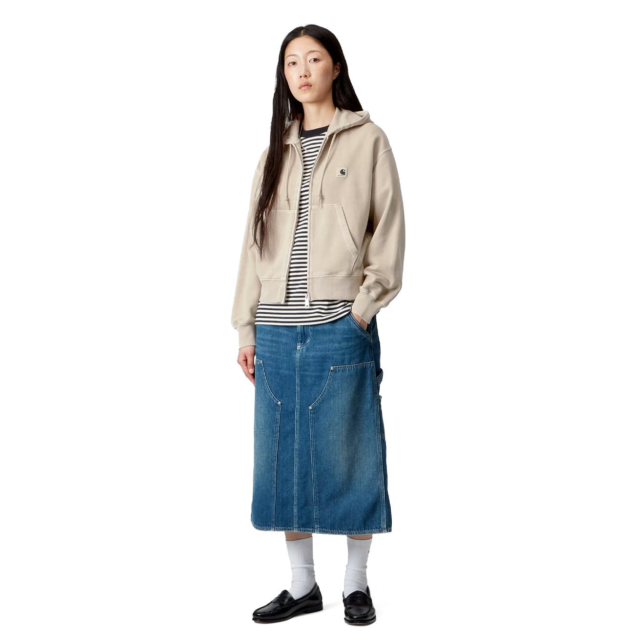 Carhartt WIP Womens Hooded Nelson Jacket Fleur De Sel Garment Dyed - The Sporting Lodge