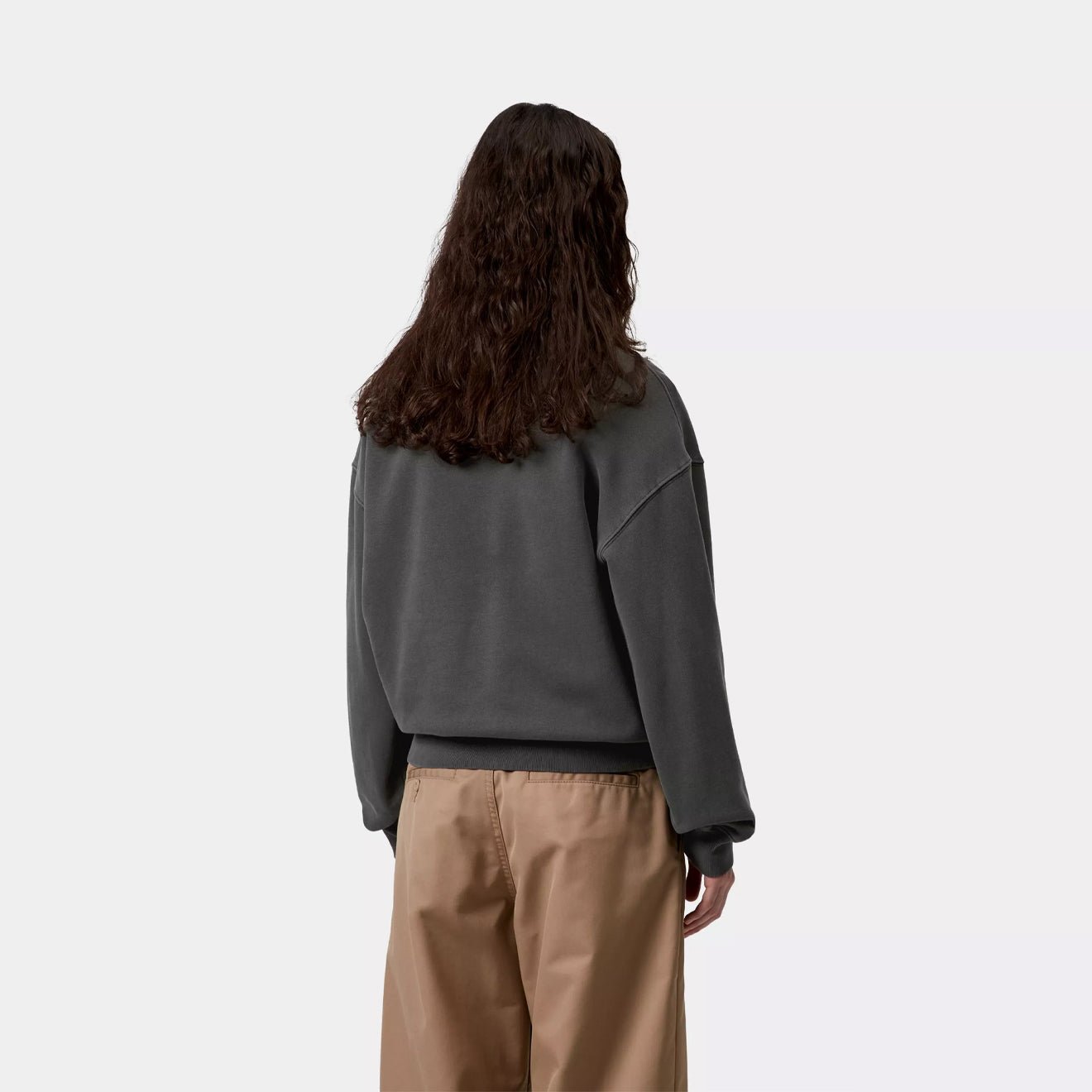 Carhartt WIP Womens Nelson Sweatshirt Black Garment Dyed - The Sporting Lodge
