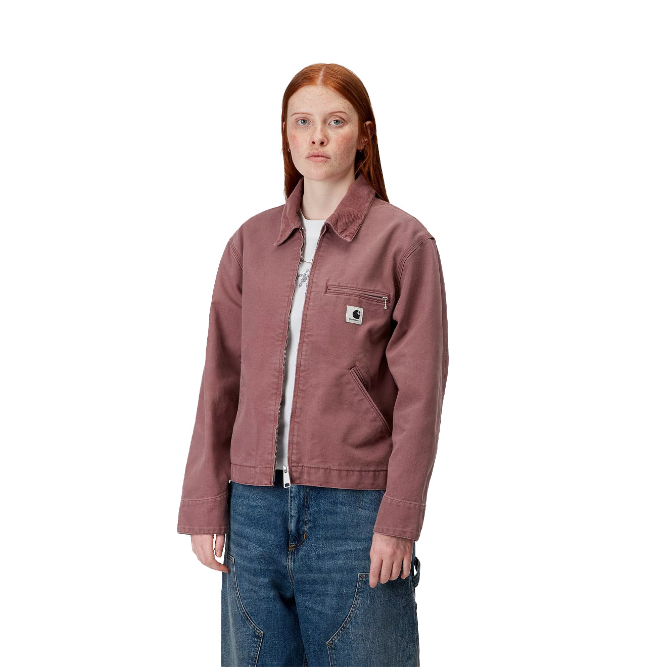 Carhartt WIP Womens OG Detroit Jacket Dusky Pink / Dusky Pink Stone Canvas - The Sporting Lodge