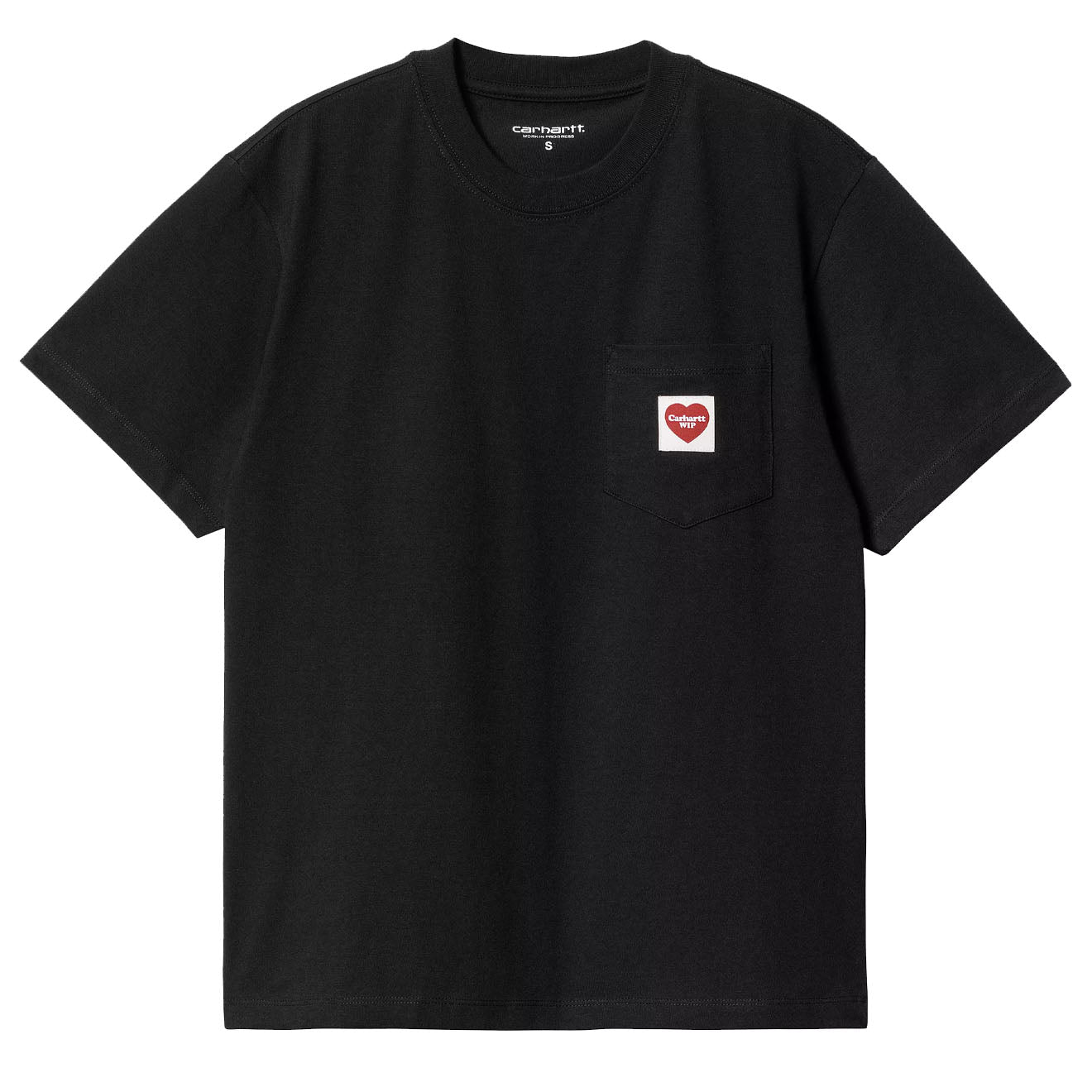 Carhartt WIP Womens S/S Pocket Heart T-Shirt Black / Red - The Sporting Lodge