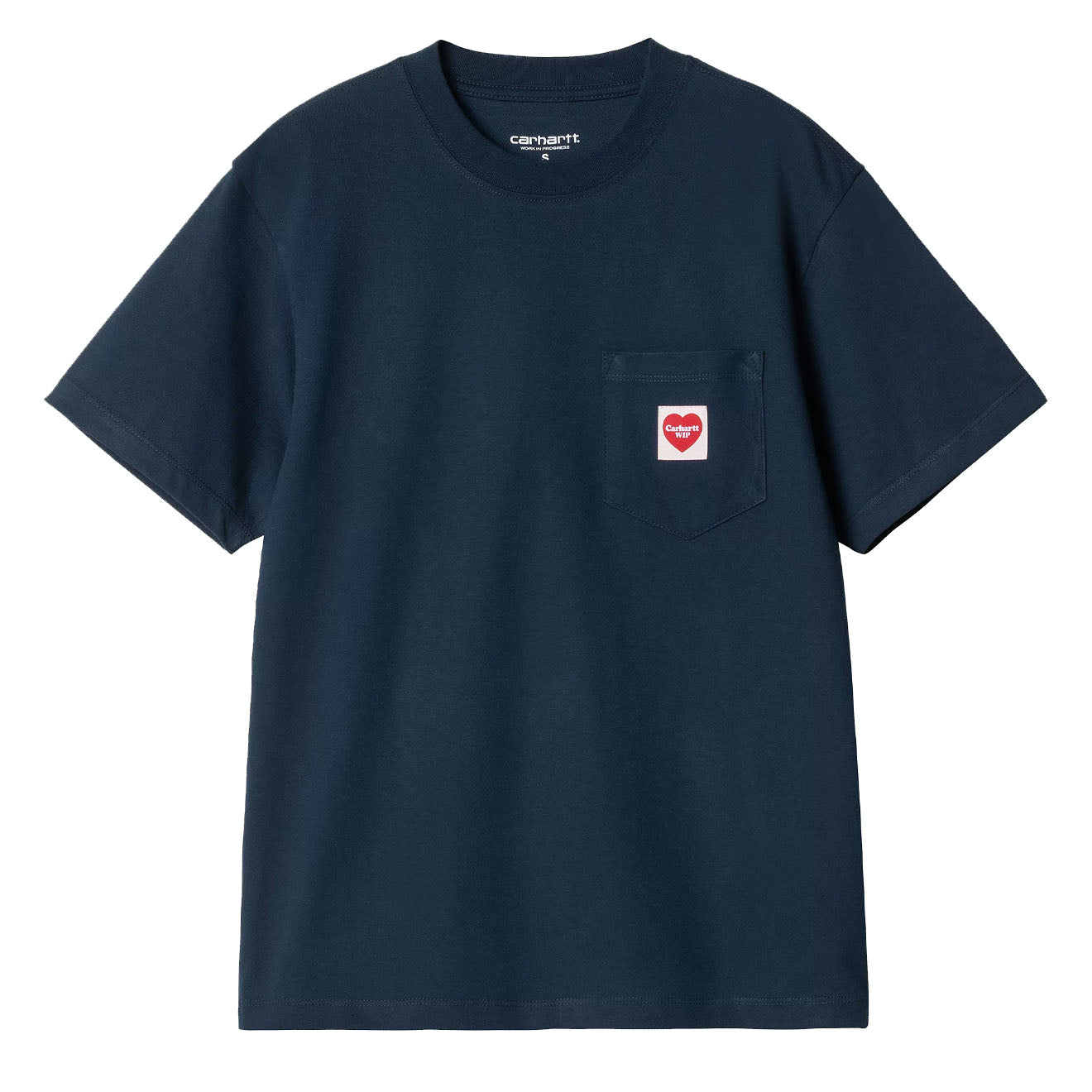 Carhartt WIP Womens S/S Pocket Heart T-Shirt Ink / Red - The Sporting Lodge