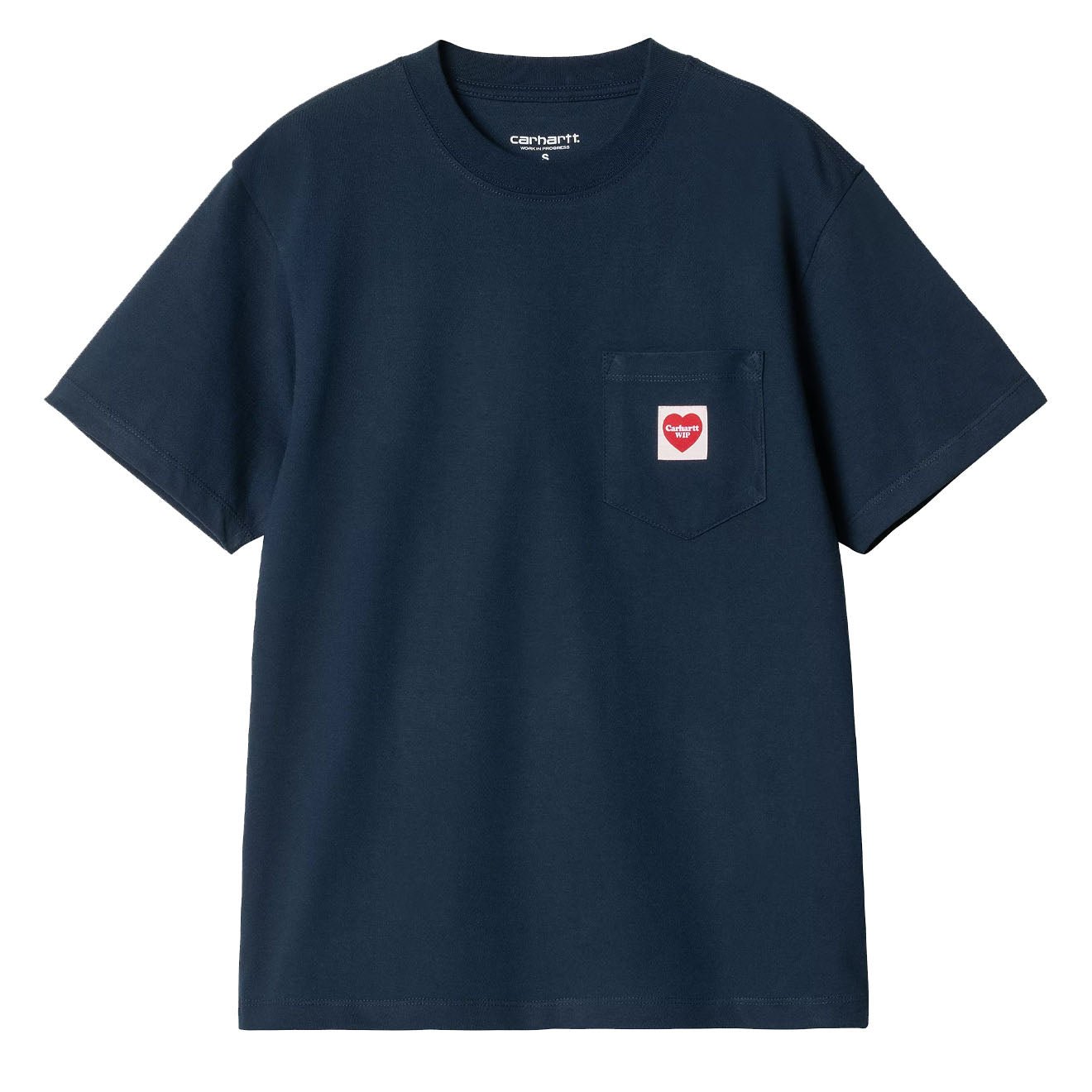 Carhartt WIP Womens S/S Pocket Heart T-Shirt Ink / Red - The Sporting Lodge