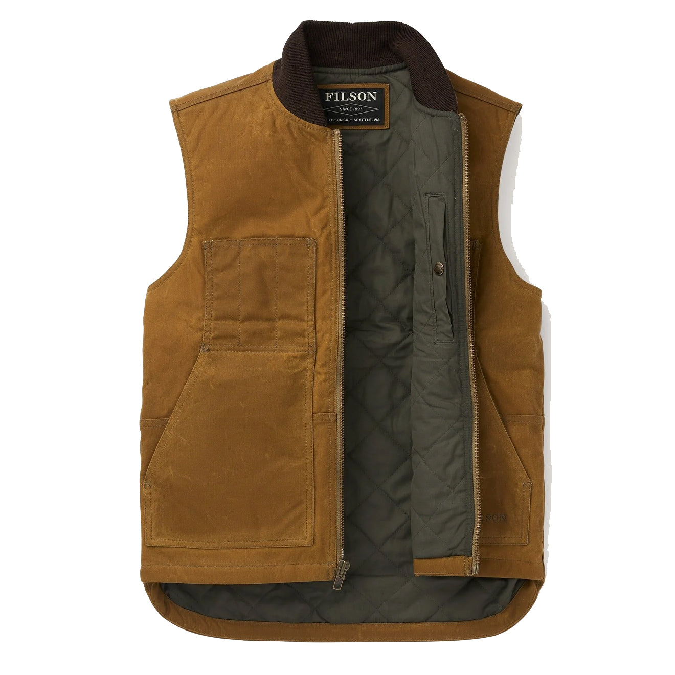 Filson Tin Cloth Insulated Work Vest Dark Tan-2